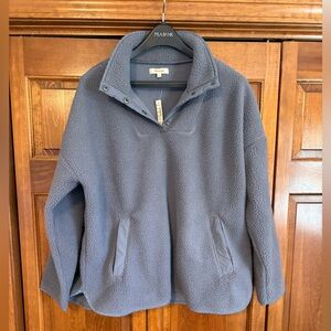 Madewell Steel Blue Fleece Pullover